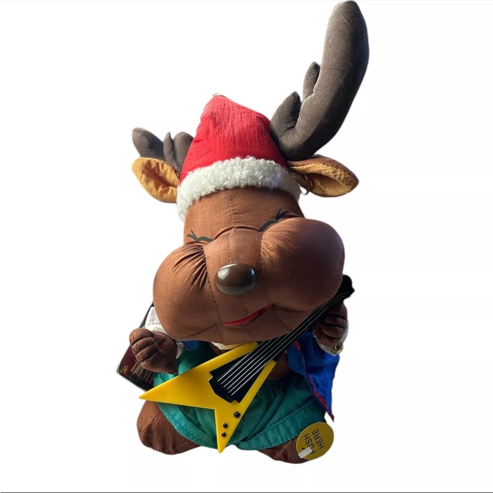 Gemmy Merry Music Dancers- Guitar Reindeer-Sings And Dances- Tested